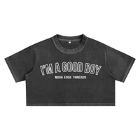 I'm a Good Boy Gay Pride Cropped Top front of Snow Washed Crop Top Snow Washed Crop Top
