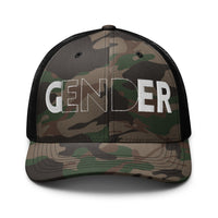End Gender Camouflage Trucker Hat Gender Liberation Hat Retro Trucker Hat