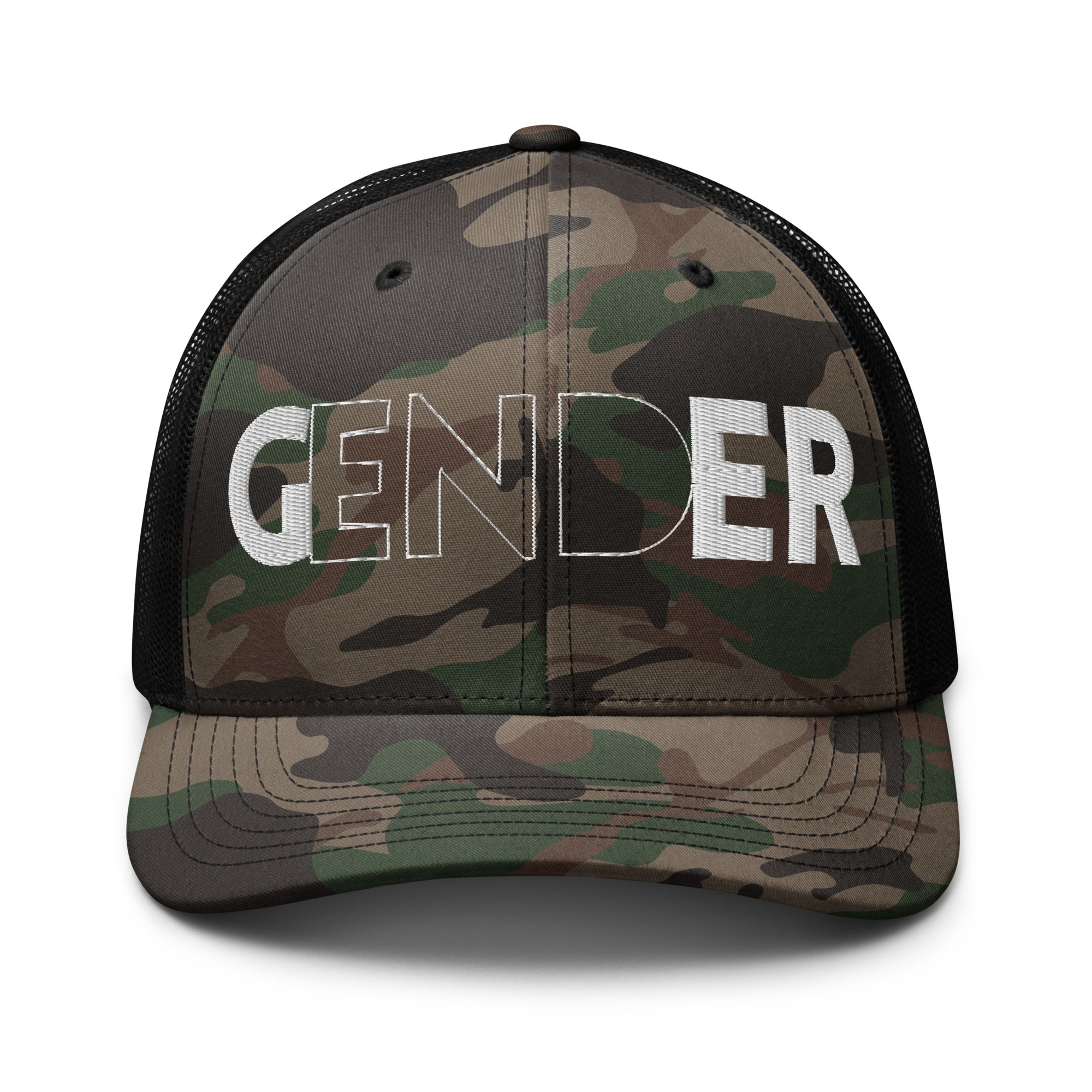 End Gender Camouflage Trucker Hat Gender Liberation Hat Retro Trucker Hat