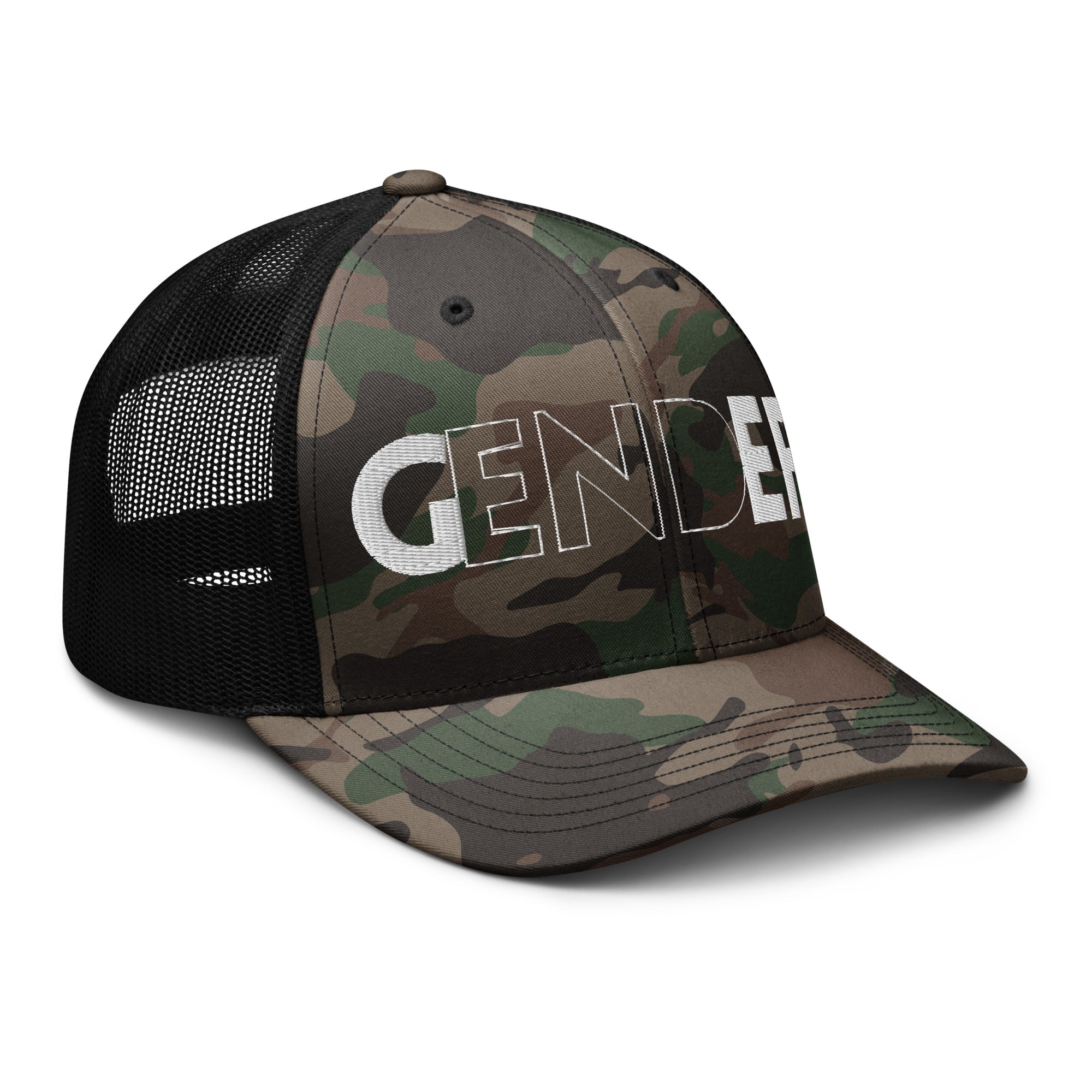 End Gender Camouflage Trucker Hat Gender Liberation Hat Retro Trucker Hat