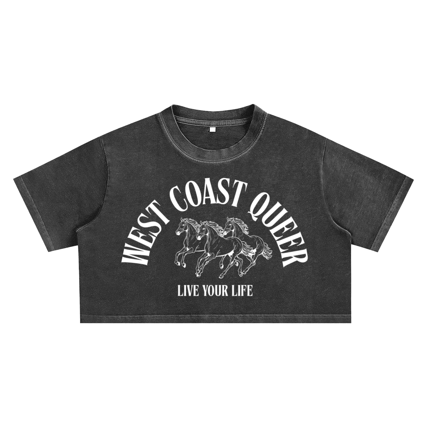 West Coast Queer Pride Crop Snow Washed Crop Top Snow Washed Crop Top