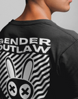 Gender Outlaw Mad Rabbit Graphic T-Shirt Streetwear Style Black Oversize Deep Drop Shoulder Tee - 190 GSM