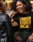 BlaQueer Word block art Design Black Baby Tee Seamless T-Shirt Baby Tee Seamless Tee