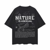 Nature is Asexual Pride Nature is LGBTQIA+ Series Oversize Deep Drop Shoulder Tee Oversize Deep Drop Shoulder Tee - 190 GSM