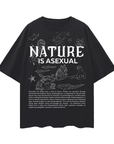Nature is Asexual Pride Oversize Deep Drop Shoulder Tee