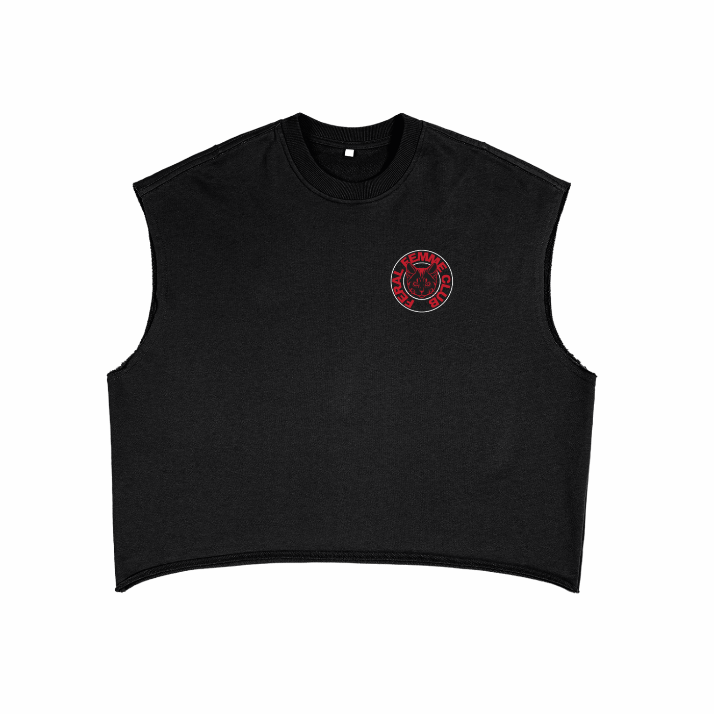 Feral Femme Club Pride Tank Black French Terry Boxy Tank Top French Terry Boxy Tank Top