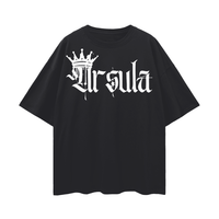 Ursula Spray Paint Crown Graphic Tee Lesbian Pride T-Shirt Black Oversize Tee Oversize Deep Drop Shoulder Tee - 190 GSM