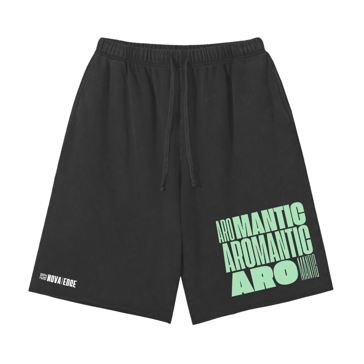 Aromantic Pride Shorts Aro Pride Snow Washed Raw Hem Shorts
