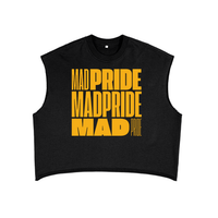Mad Pride Disability Pride Orange and Black French Terry Boxy Tank Top