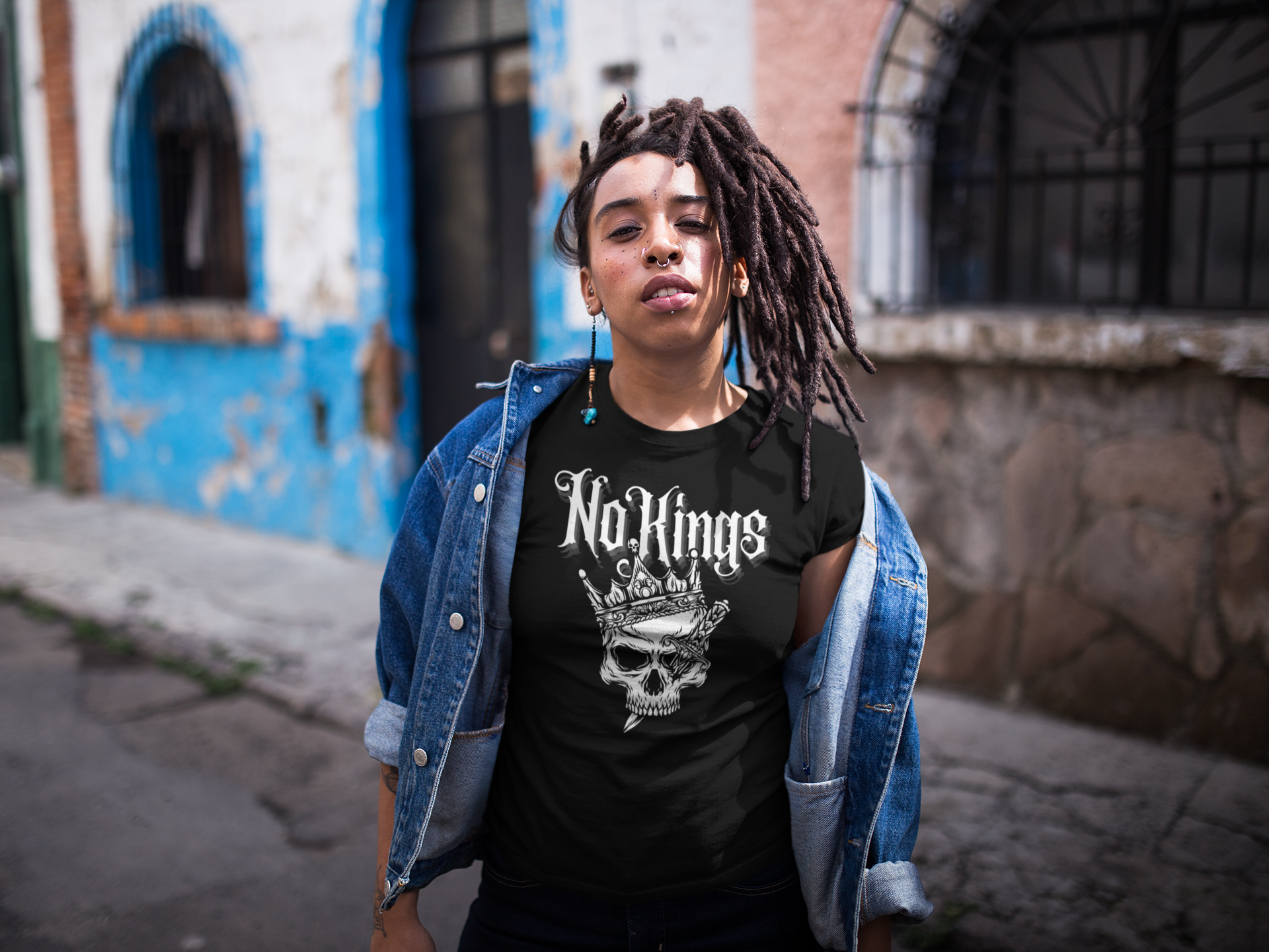 No Kings Protest Tee Punk Power to the People Relaxed Fit T-Shirt Relaxed Fit T-Shirt