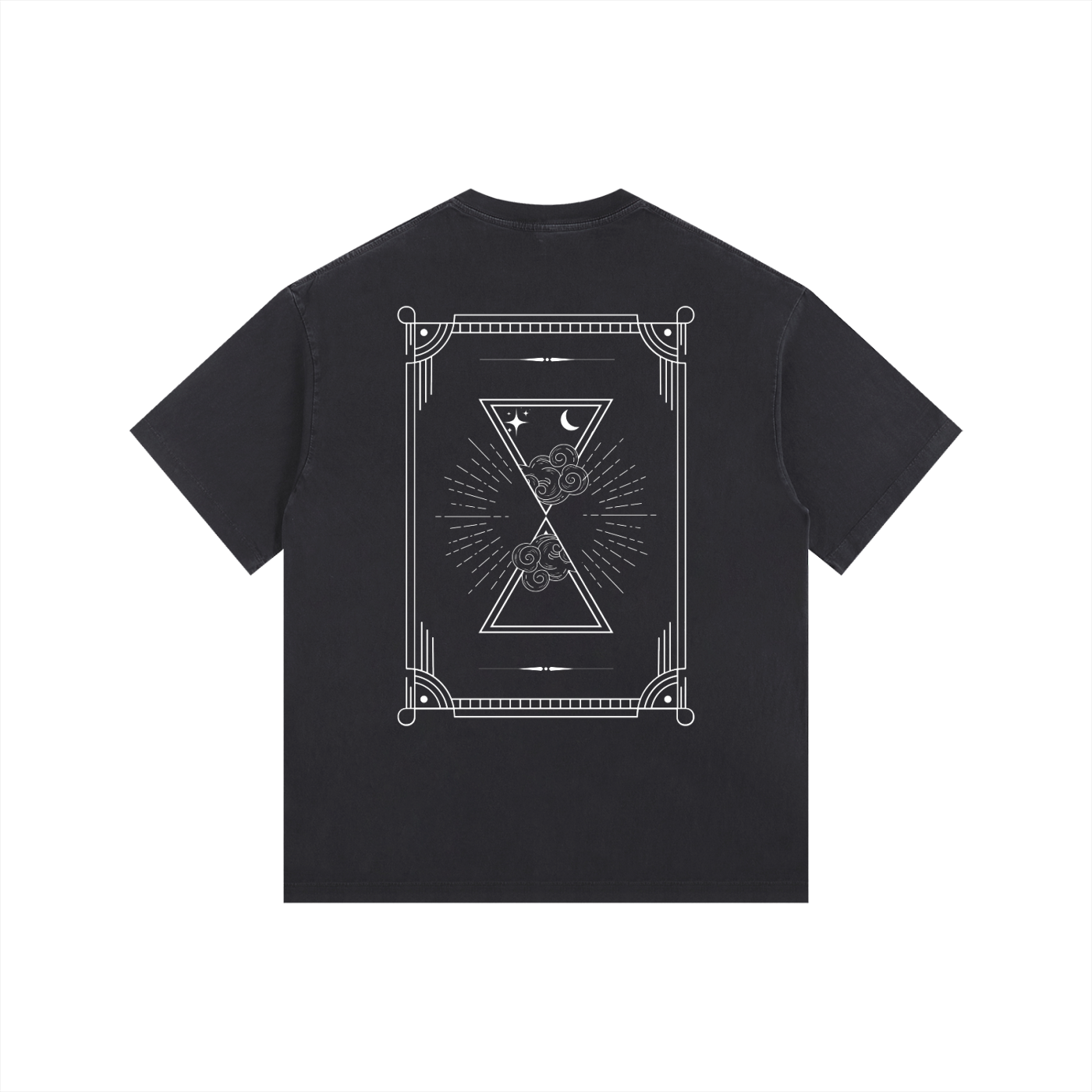 Tarot Card Inspired Design Celestial Size Inclusive Vintage Wash Oversize Tee Vintage Wash Oversize Tee