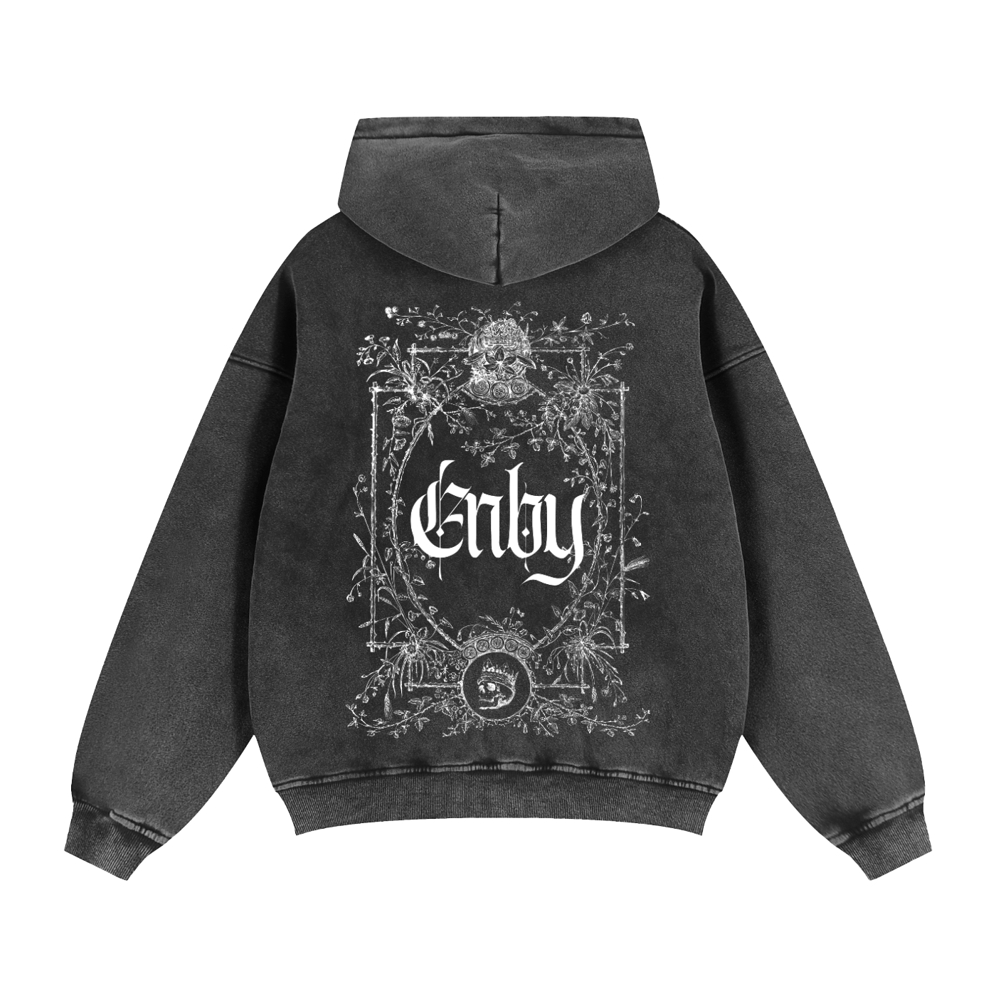 Enby Memento Mori Non Binary Pride Zip-Through Boxy Fleece Hoodie Zip-Through Boxy Hoodie