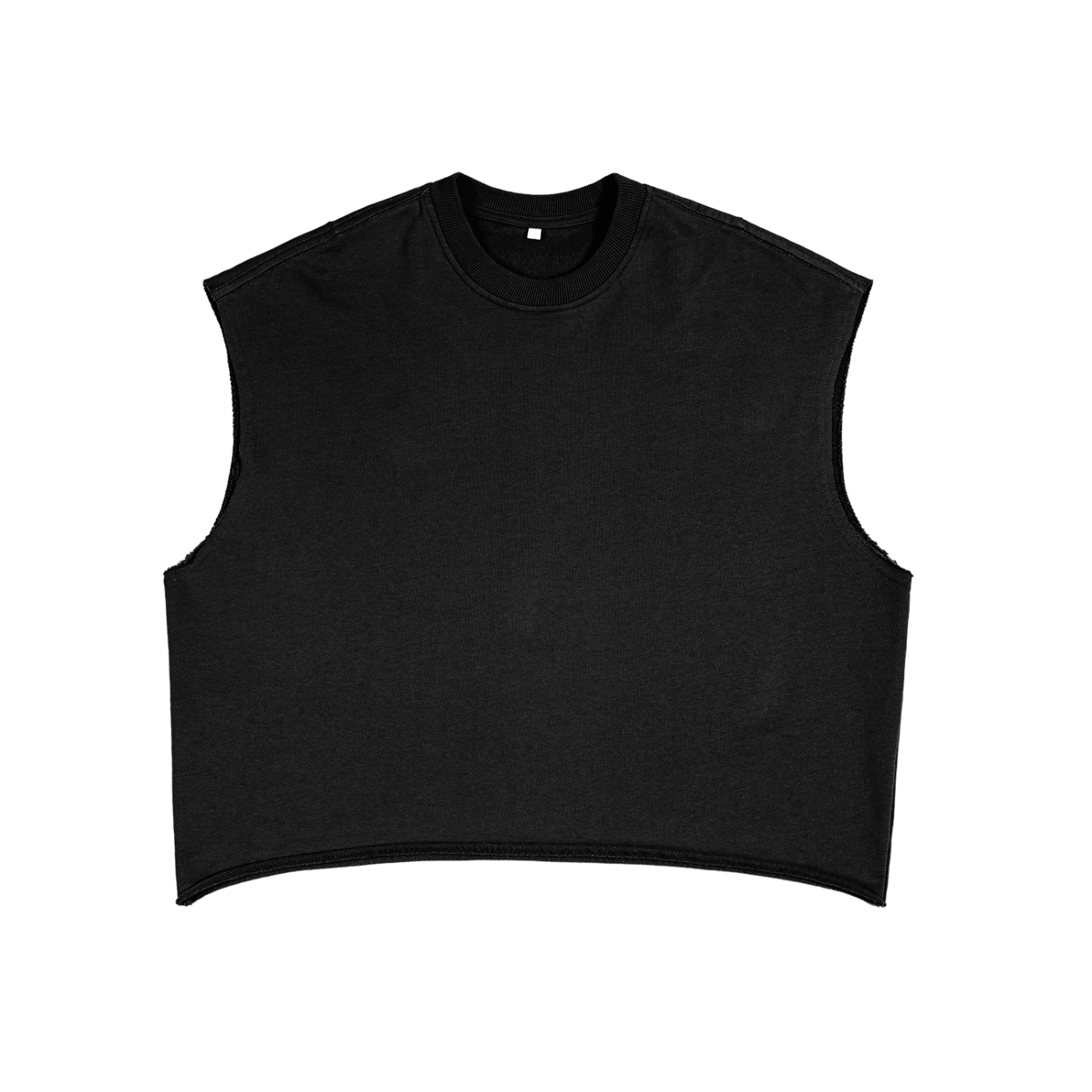Gender Outlaw Mad Rabbit back of Black French Terry Boxy Tank Top