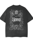 Homo Gothic Design Memento Mori Gay Pride on Black Gray Vintage Wash Frayed T-Shirt - 260 GSM