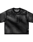 Latine Pride Spray Paint Crown Black See-through Boxy Mesh T-Shirt