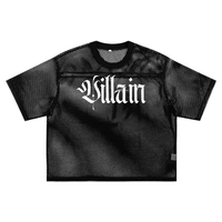 I'm That Villain Mesh Pride Tee on front of Black See-through Boxy Net T-Shirt See-through Boxy Net T-Shirt