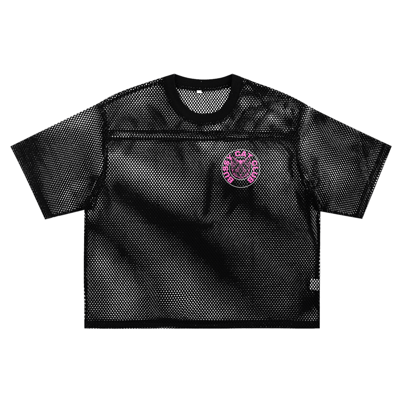 Bussy Cat Club Mesh Pride Tee Boxy Black Mesh TShirt Nova Edge Threads