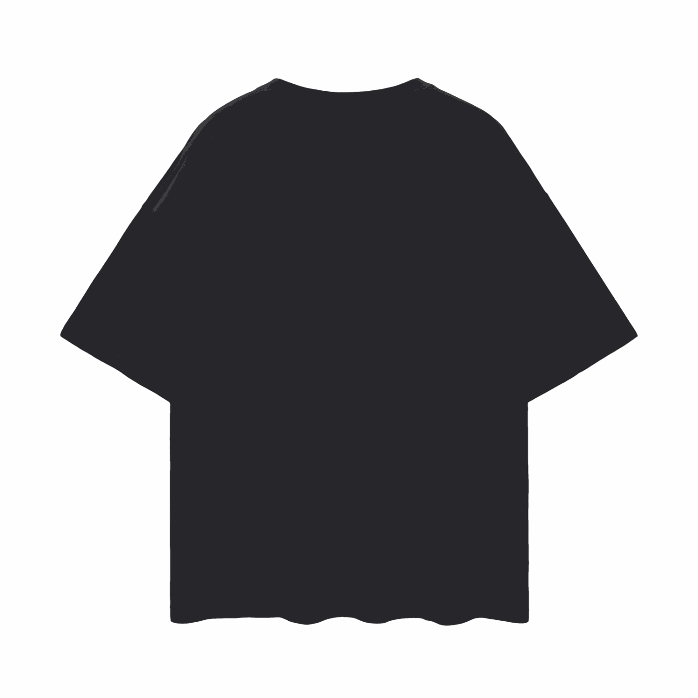 Bussy Cat Club Vintage Style Graphic T-Shirt front of Black Oversize Deep Drop Shoulder Tee