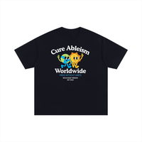 Cure Ableism Worldwide Disability Pride Black Size Inclusive Oversize Tee