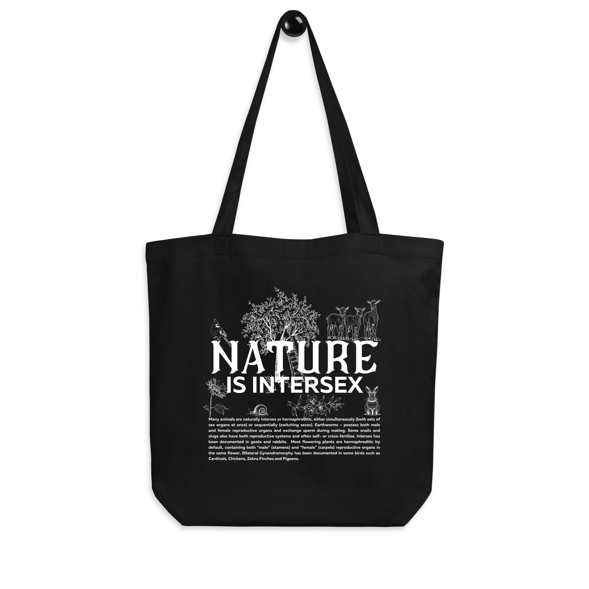 Nature is Intersex Pride Gender Neutral Accessory Black Eco Tote Bag Eco Tote