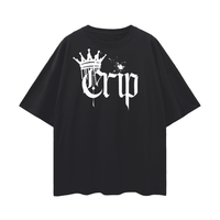 Crip Spray Paint T-Shirt Disability Pride on Black Oversize Deep Drop Shoulder Tee Oversize Deep Drop Shoulder Tee - 190 GSM