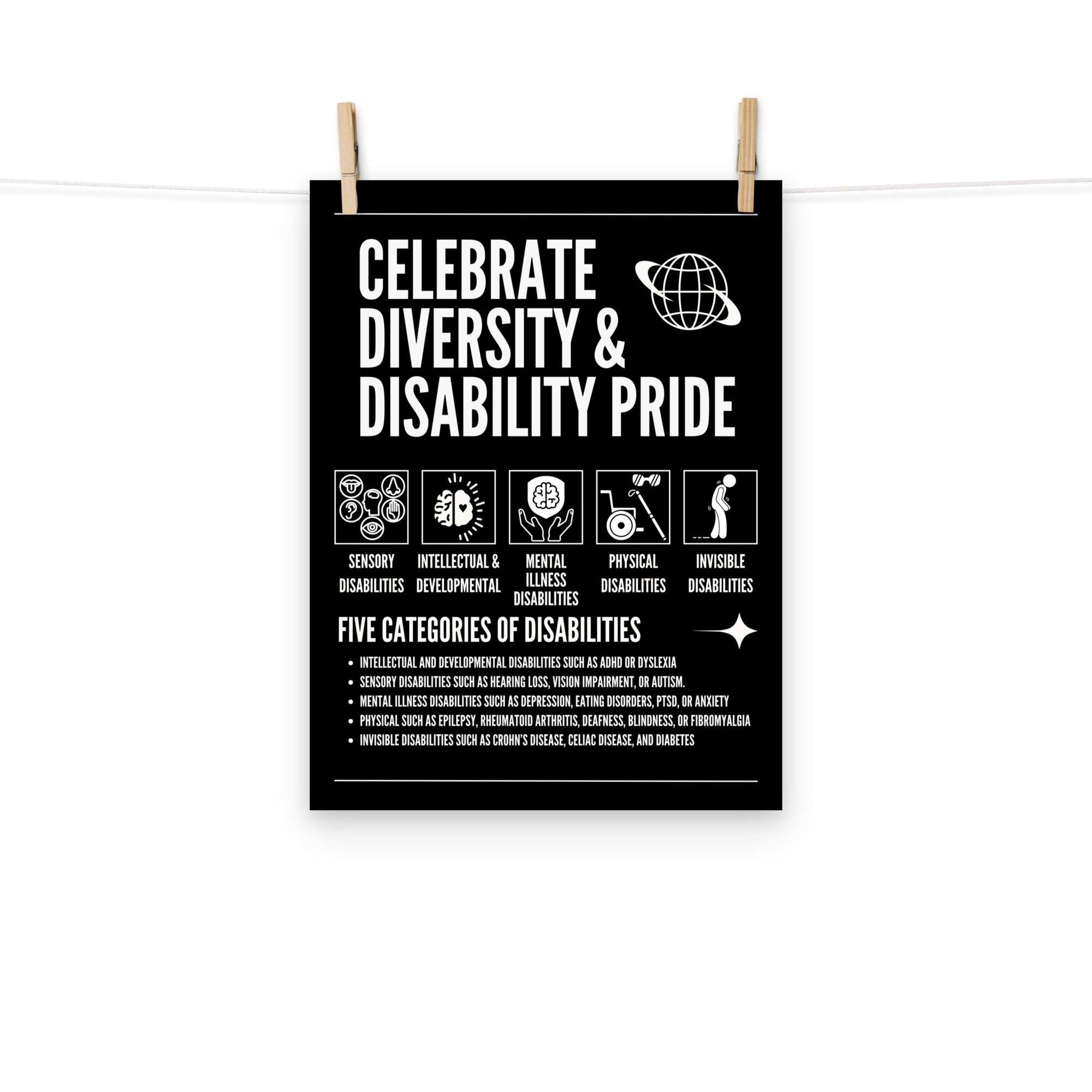 Celebrate Diversity in Disability Poster Enhanced Matte Paper Disability Pride Poster Matte Paper Poster