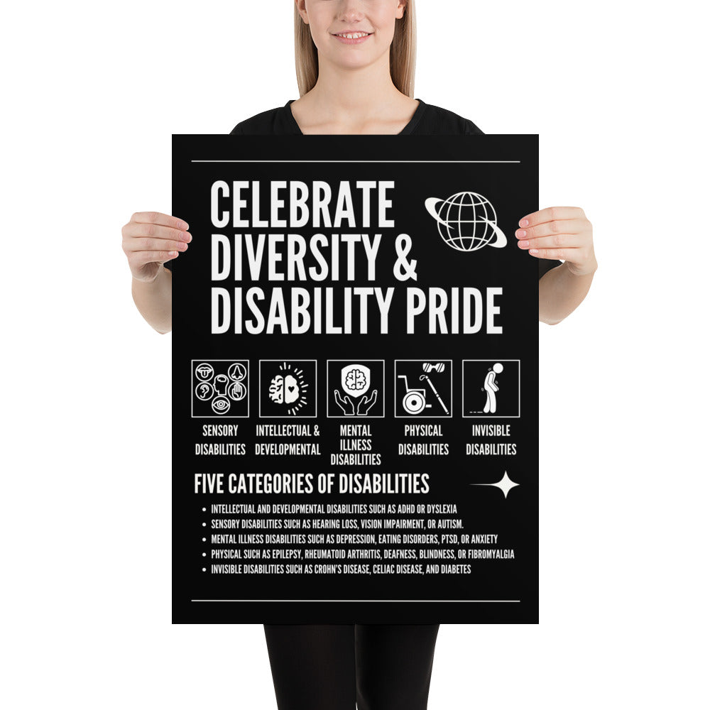 Celebrate Diversity in Disability Poster Enhanced Matte Paper Disability Pride Poster Matte Paper Poster