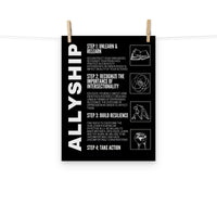 Steps to being an Ally Poster Enhanced Matte Paper Allyship Poster Matte Paper Poster
