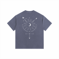 Transgender Symbol Celestial Design on back of Size Inclusive Vintage Wash Oversize Tee Vintage Wash Oversize Tee