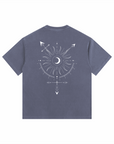 Transgender Symbol Celestial Design on back of Size Inclusive Vintage Wash Oversize Tee Vintage Wash Oversize Tee