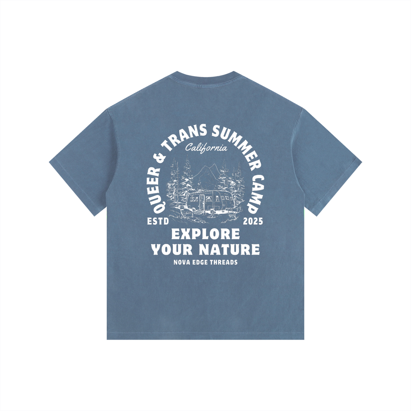 Queer & Trans Summer Camp Size Inclusive California Pride Vintage Washed Oversize Tee Vintage Wash Oversize Tee