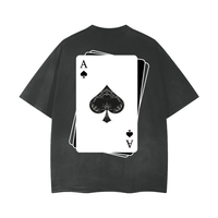 Asexual Pride Ace Card Tee Black Vintage Wash Frayed T-Shirt Vintage Wash Frayed T-Shirt