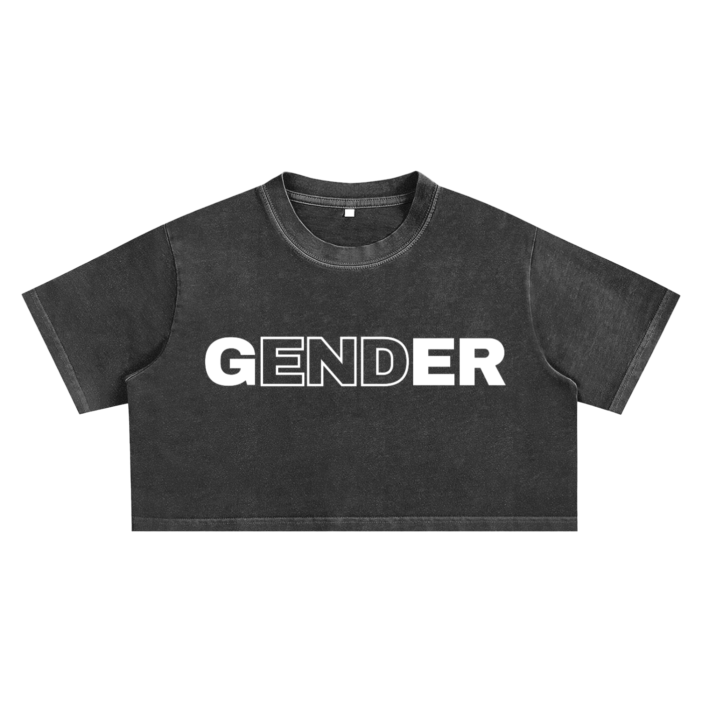 End Gender Graphic Tee Cute Snow Washed Crop Top Snow Washed Crop Top