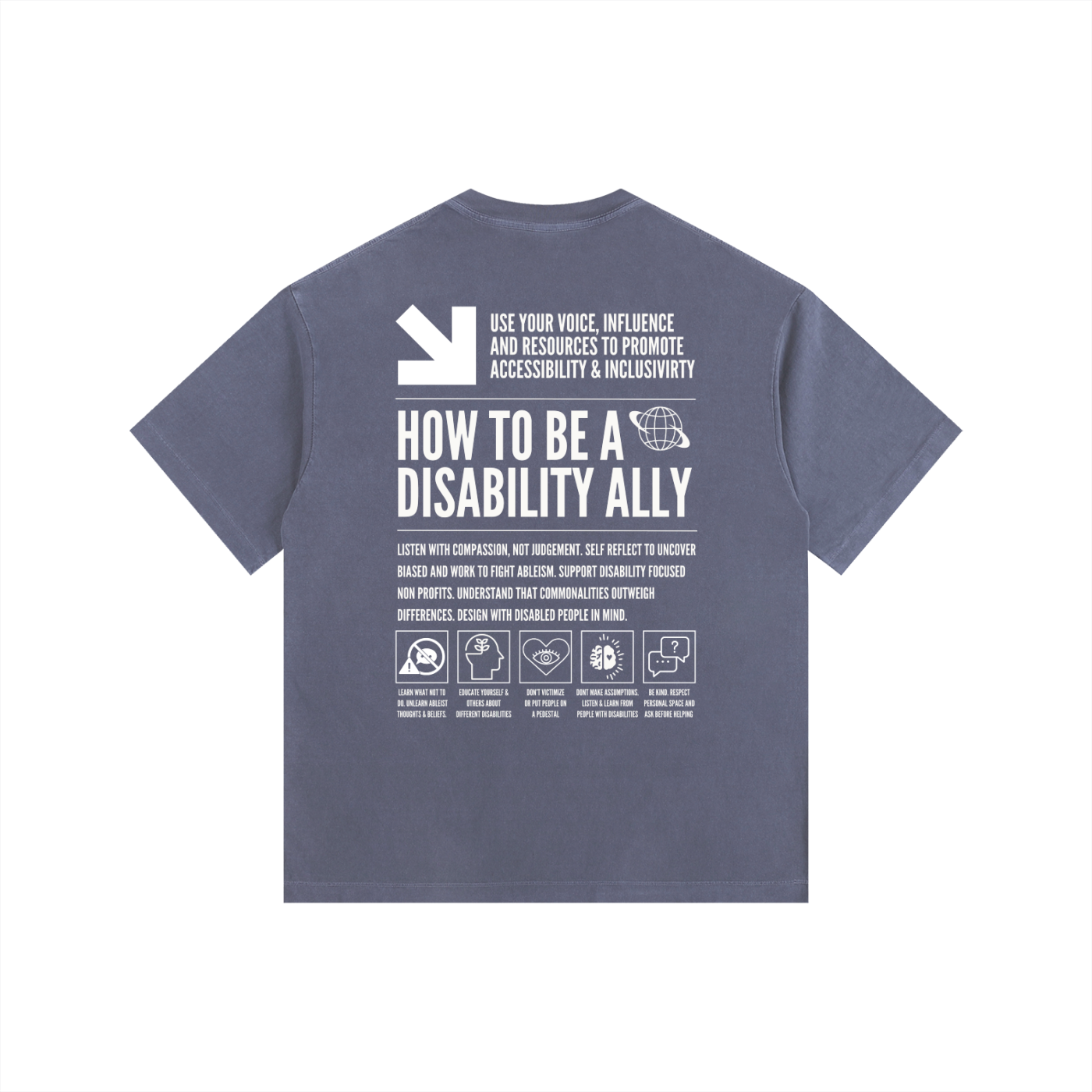 How to be a Disability Ally Size Inclusive Vintage Washed Oversized Tee Vintage Wash Oversize Tee