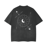 Genderfluid Gender Symbol on Black Gray Vintage Wash Frayed T-Shirt Vintage Wash Frayed T-Shirt