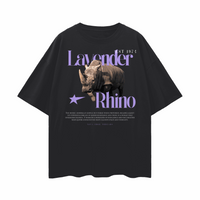 Lavender Rhino Pride Graphic Tee Black Oversize Deep Drop Shoulder Tee Oversize Deep Drop Shoulder Tee - 190 GSM