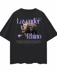 Lavender Rhino Pride Graphic Tee Black Oversize Deep Drop Shoulder Tee Oversize Deep Drop Shoulder Tee - 190 GSM