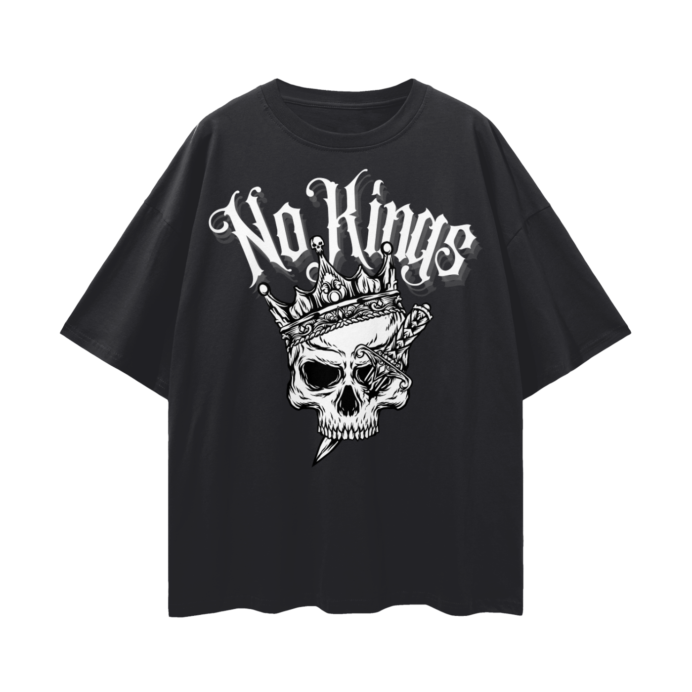 No Kings Protest Tee Punk Power to the People Oversize Tee Oversize Deep Drop Shoulder Tee - 190 GSM