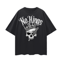 No Kings Protest Tee Punk Power to the People Oversize Tee Oversize Deep Drop Shoulder Tee - 190 GSM