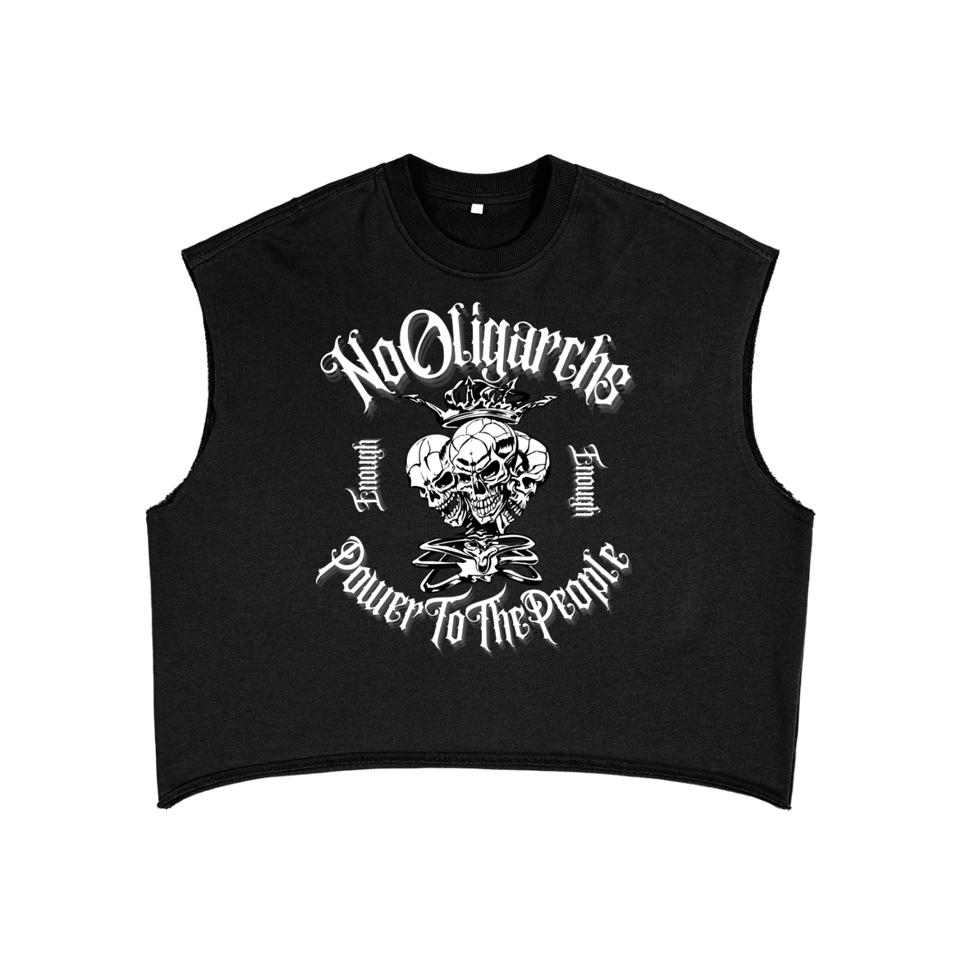 No Oligarchs Power to the People Protest Tee Black French Terry Boxy Tank Top French Terry Boxy Tank Top