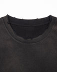 Homo Gothic Design Memento Mori Gay Pride on Black Gray Vintage Wash Frayed T-Shirt - 260 GSM