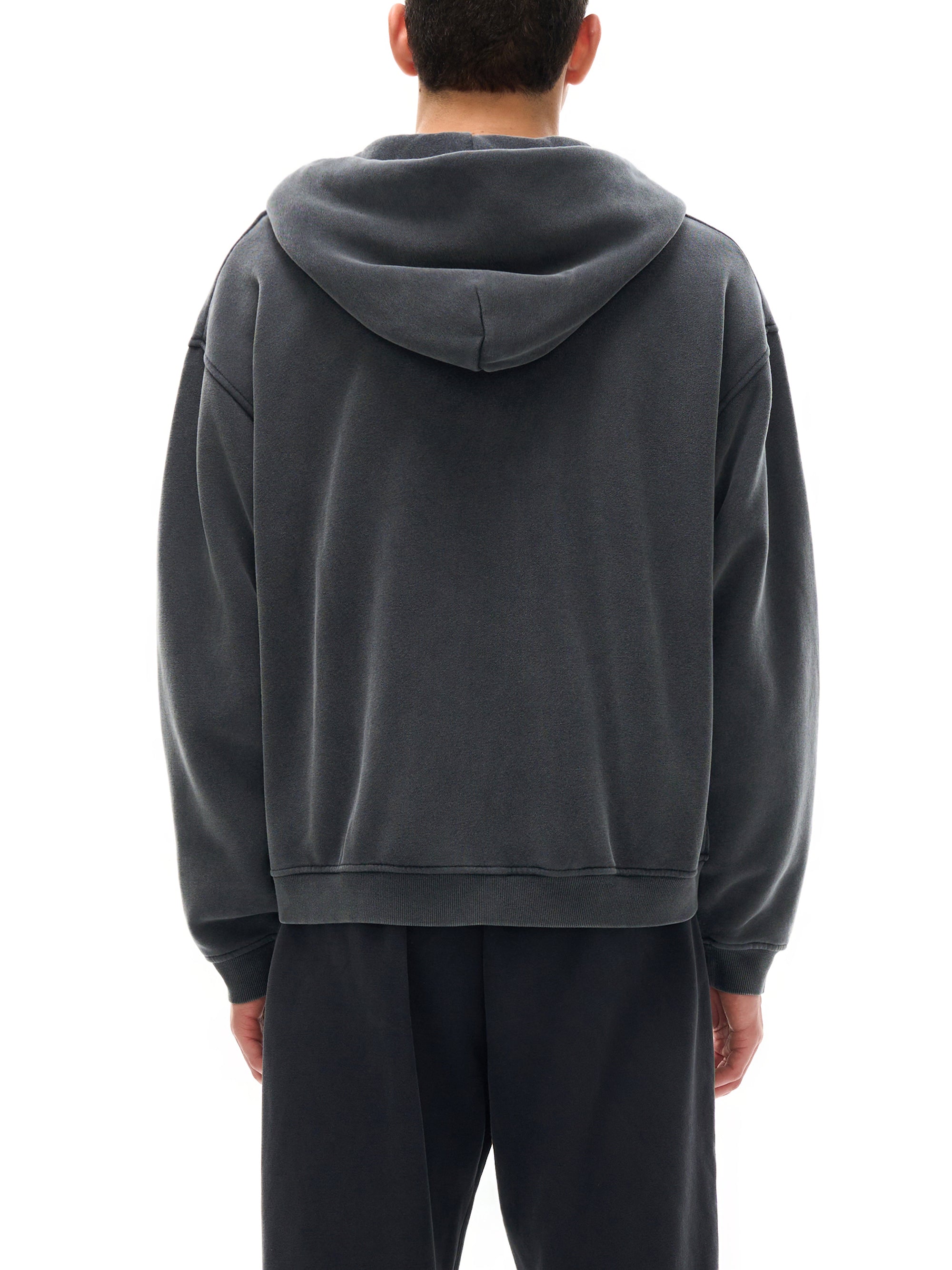 T Boy of NY Sweatshirt Boxing Aesthetic front of Zip-Through Boxy Fleece Hoodie Zip-Through Boxy Hoodie