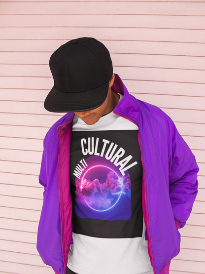 Multi Cultural Graphic T-Shirt Intersectionality Pride Oversize Deep Drop Shoulder Tee - 190 GSM