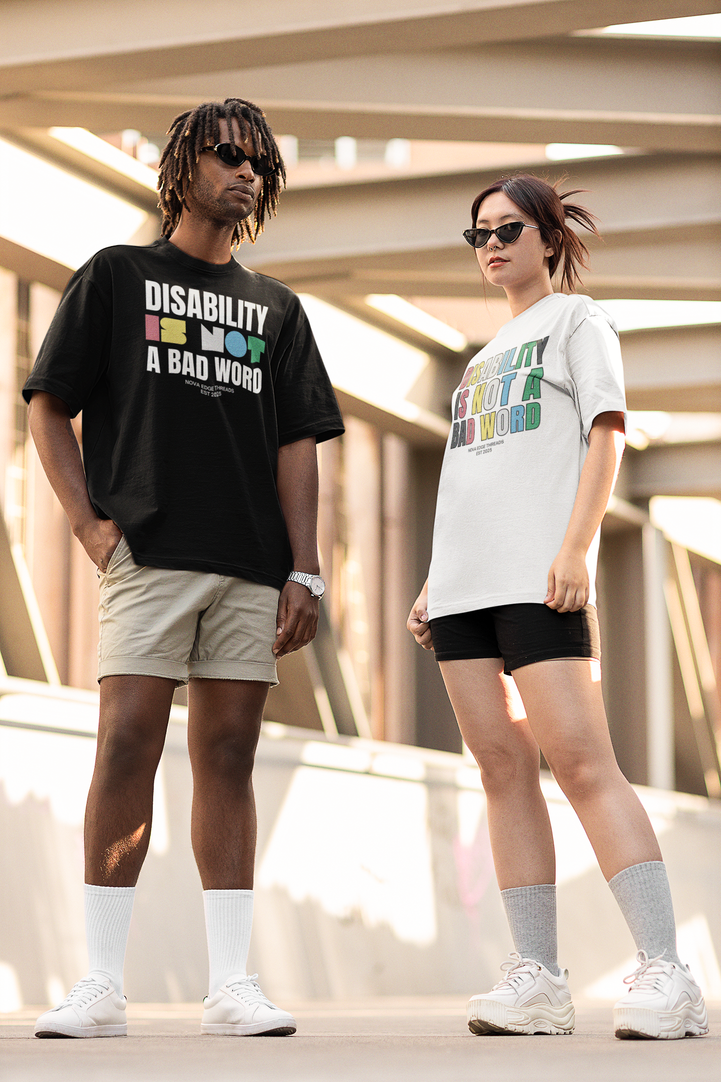 Disability is NOT a bad word Disability Pride Size Inclusive Black Oversize Tee Size Inclusive Oversize Tee