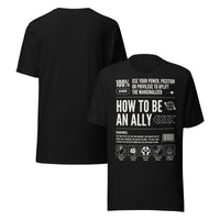 How to be an Ally Graphic Tee Pride Shirts for Allies Black Relaxed Fit T-Shirt Relaxed Fit T-Shirt