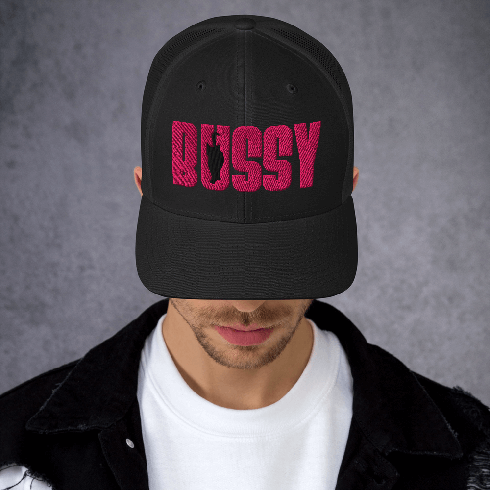 Bussy Cat Club Gay Pride Trans Pride Black Retro Trucker Hat Retro Trucker Hat