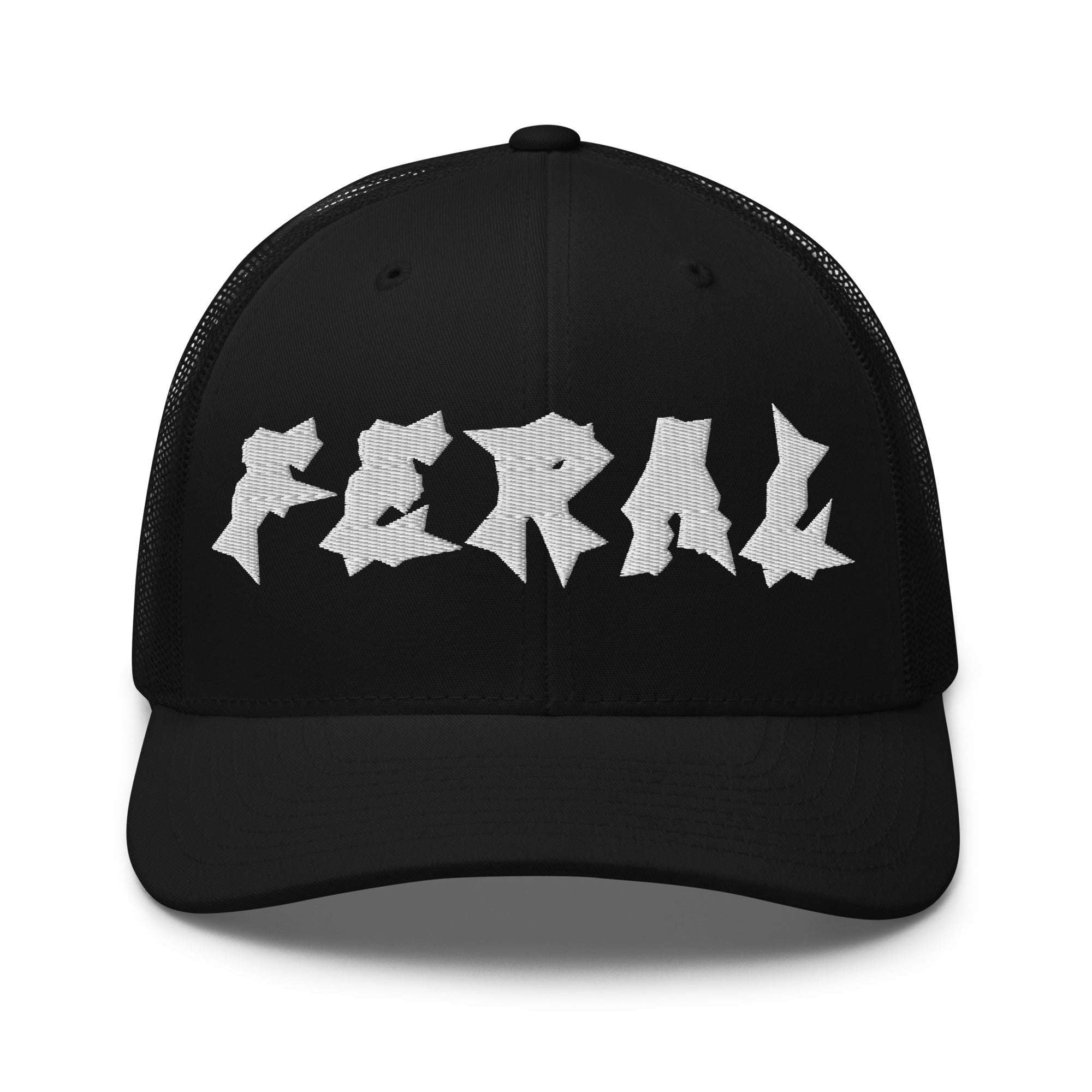 Feral Hat Queer Pride Punk Alphabet Embroidered Retro Trucker Cap Retro Trucker Hat