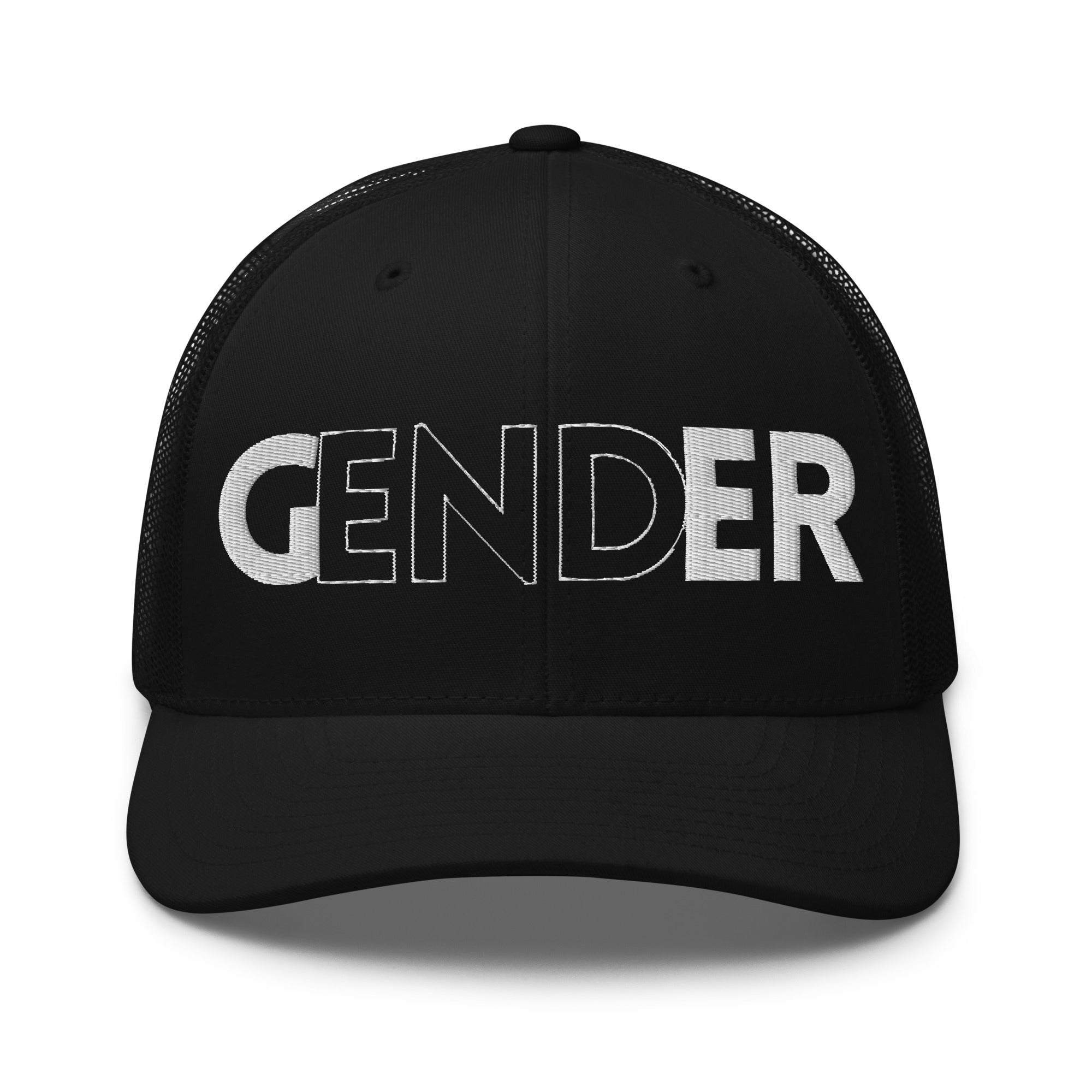 End Gender Embroidered Protest Accessory Black Retro Trucker Hat Retro Trucker Hat