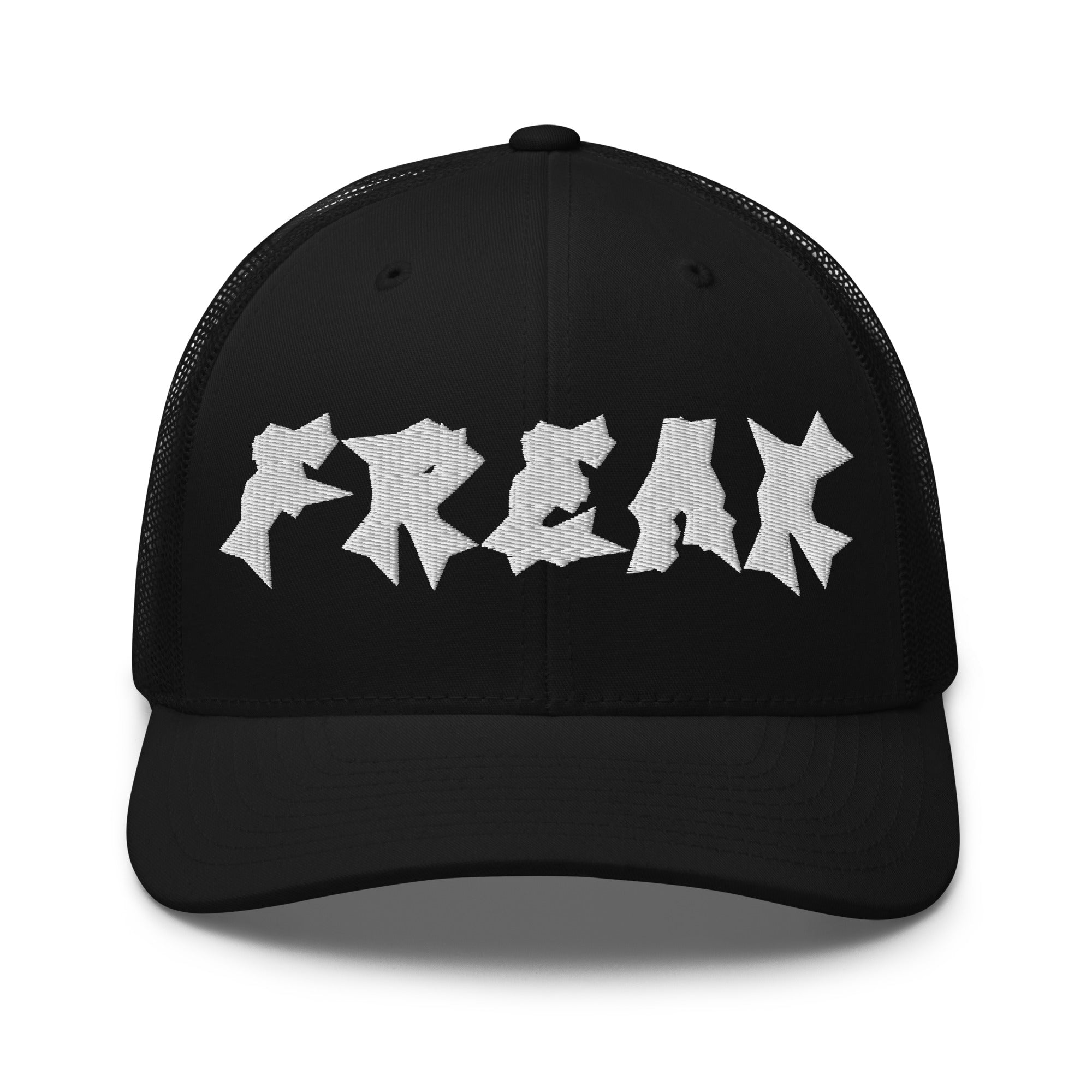 Freak Hat LGBTQ+ Pride Embroidered Black Retro Trucker Hat Retro Trucker Hat