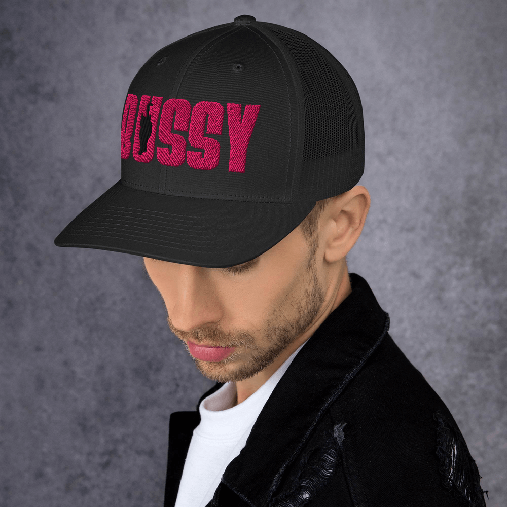 Bussy Cat Club Gay Pride Trans Pride Black Retro Trucker Hat Retro Trucker Hat